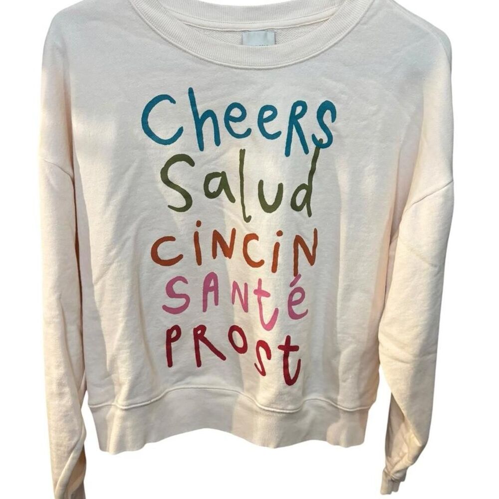 Maeve Women's Cream and Pink Sweatshirt